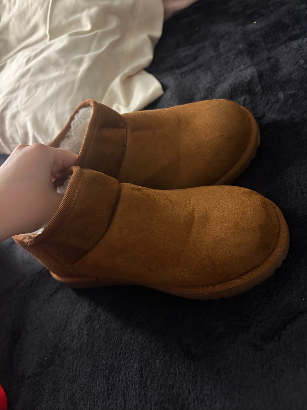 Hot Tomato Women's Chestnut Suede-Look Slip-On Ankle Booties